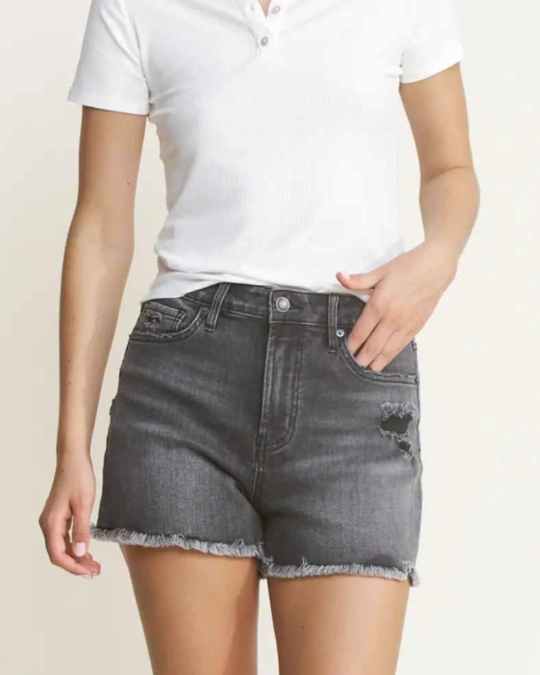High Rise Distressed Short