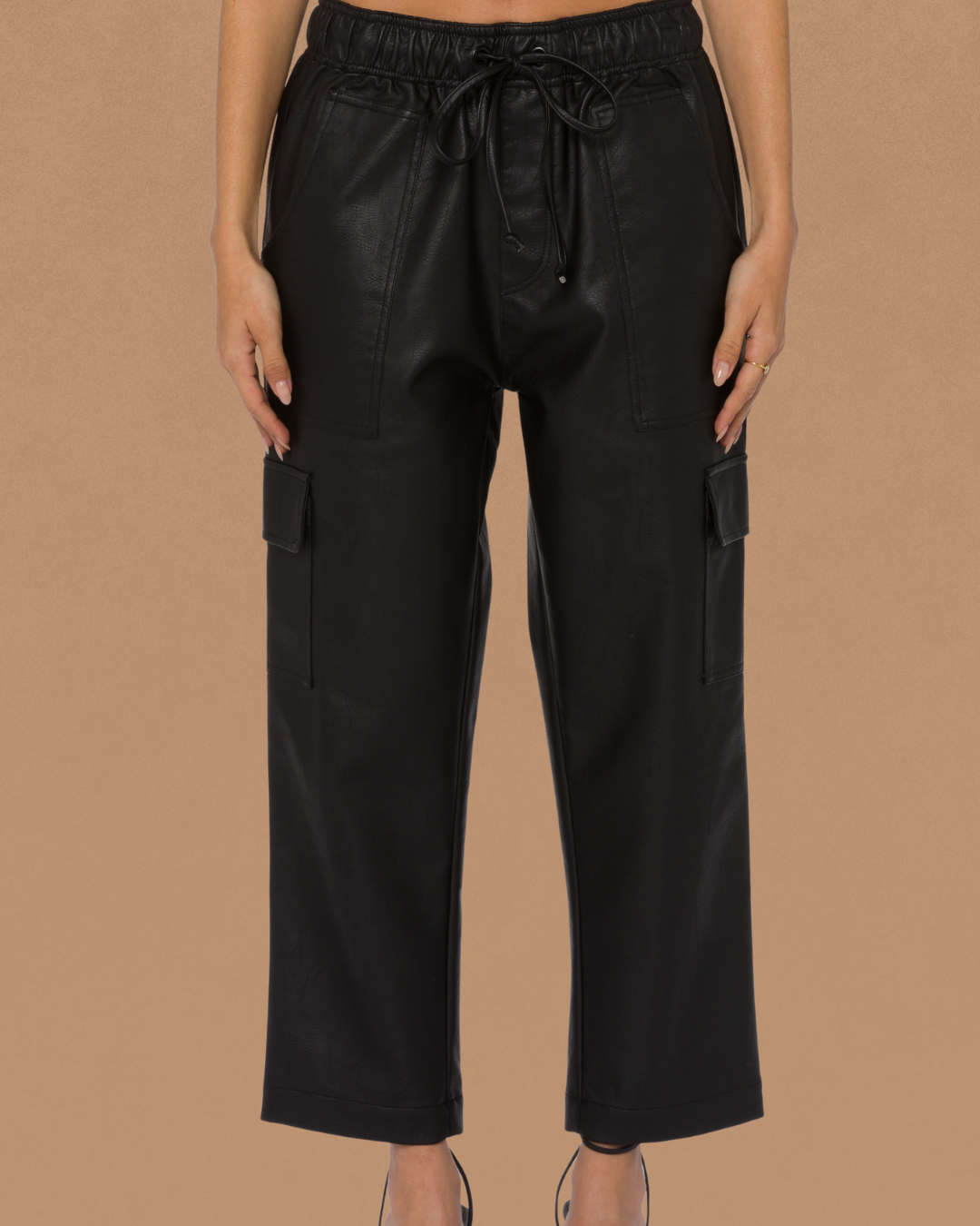 Mario Faux Leather Cargo Pant