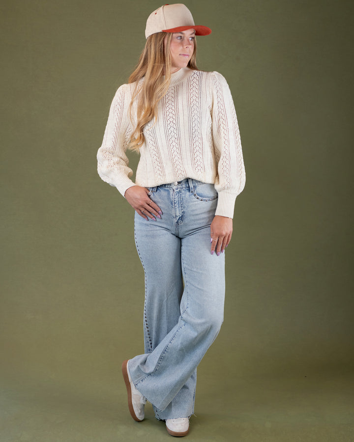 Far Out Studded Wide Leg