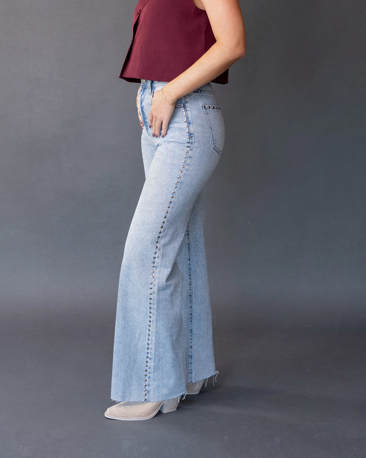 Far Out Studded Wide Leg