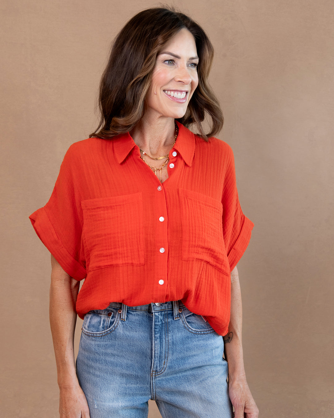Kate Button Up Top