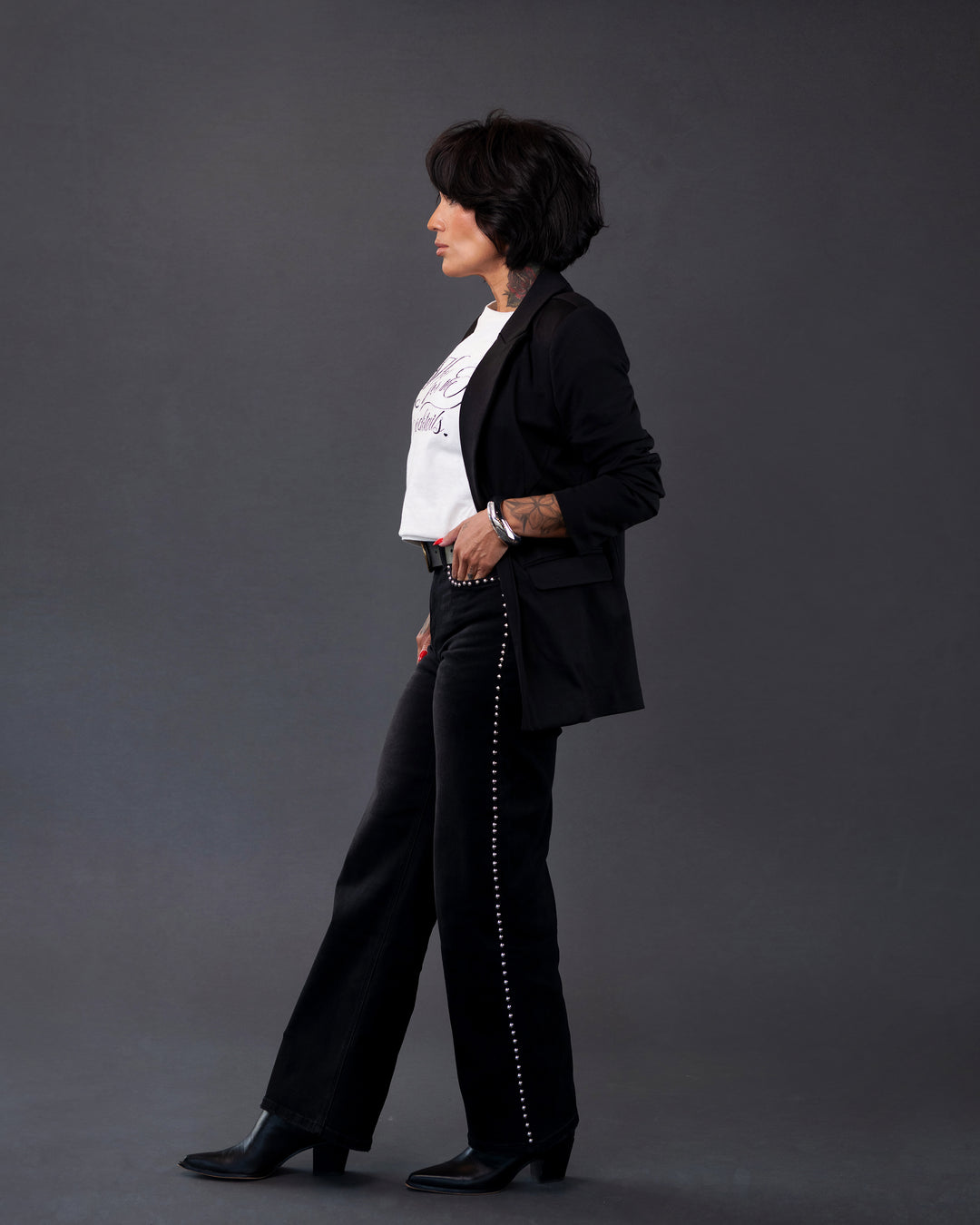 Studded Wide Leg Denim