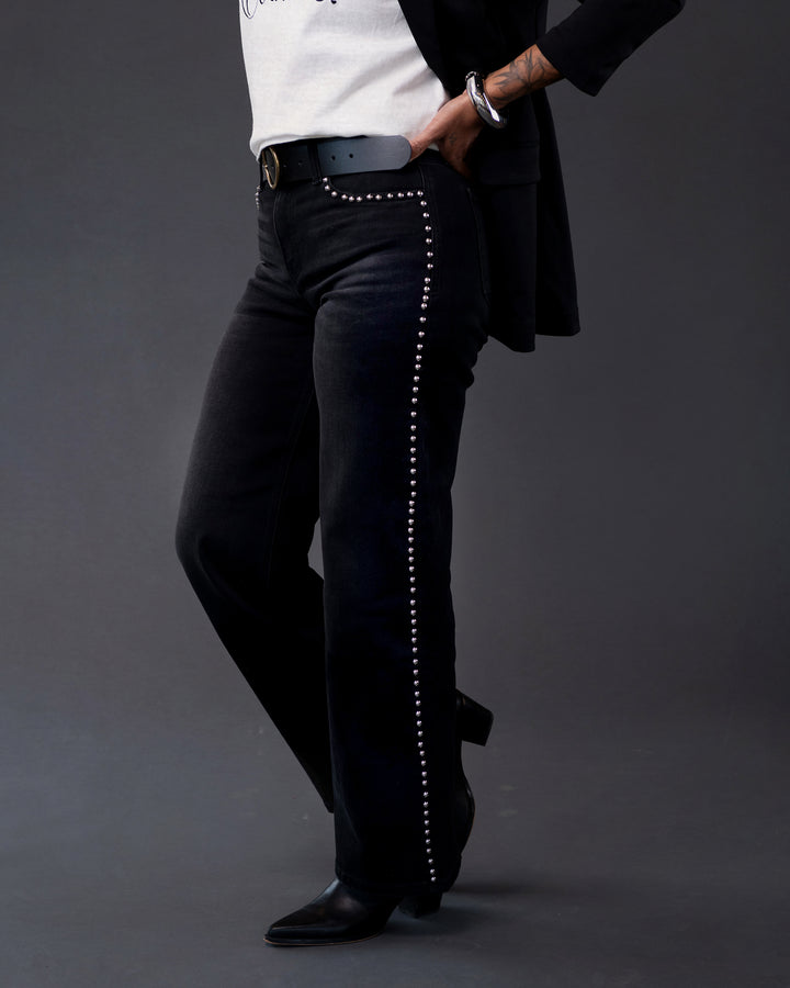 Studded Wide Leg Denim