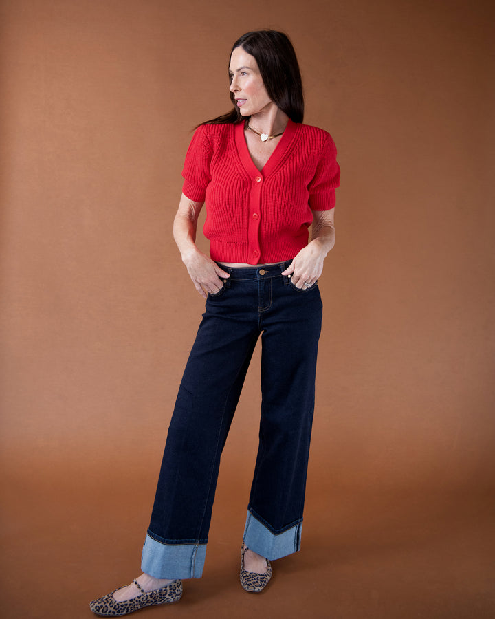 Morgan Cuffed Wide Leg Denim