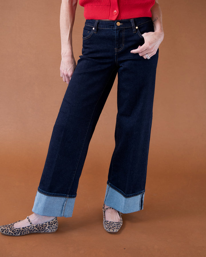Morgan Cuffed Wide Leg Denim