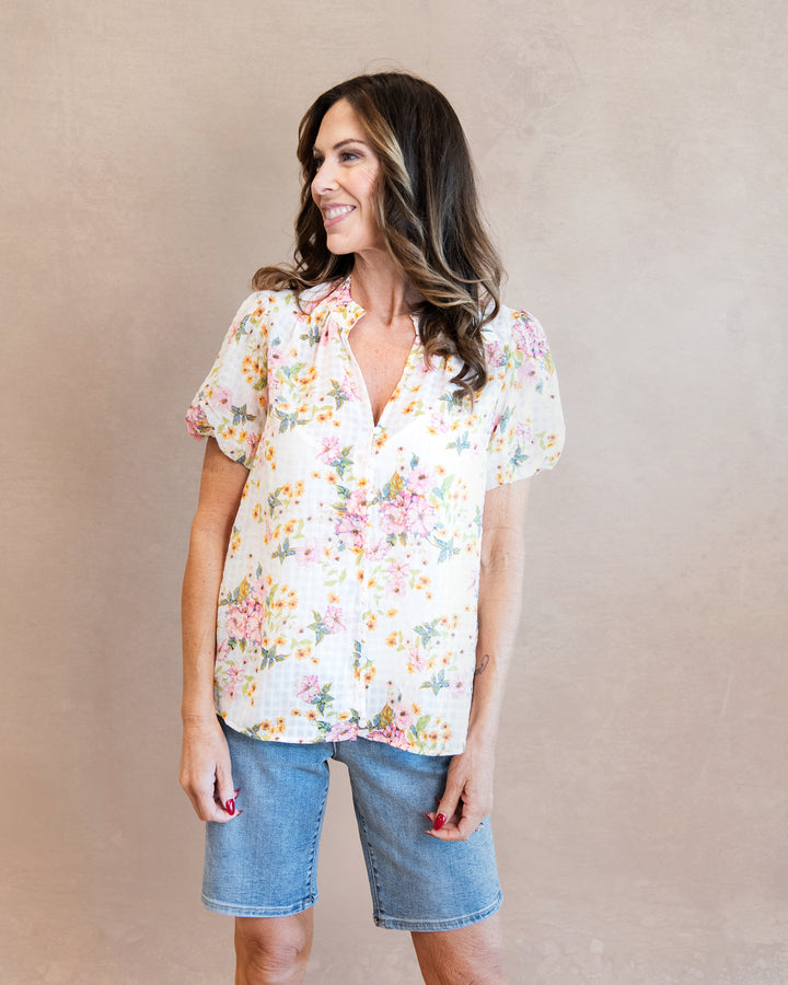 Floral Puff Sleeve Top