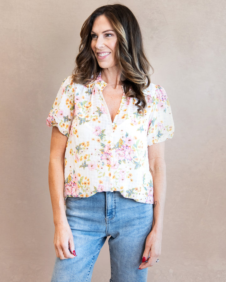 Floral Puff Sleeve Top