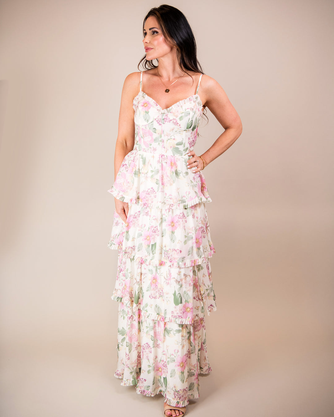 guinevere maxi dress Guinevere Tiered Dress FLORAL / X-SMALL