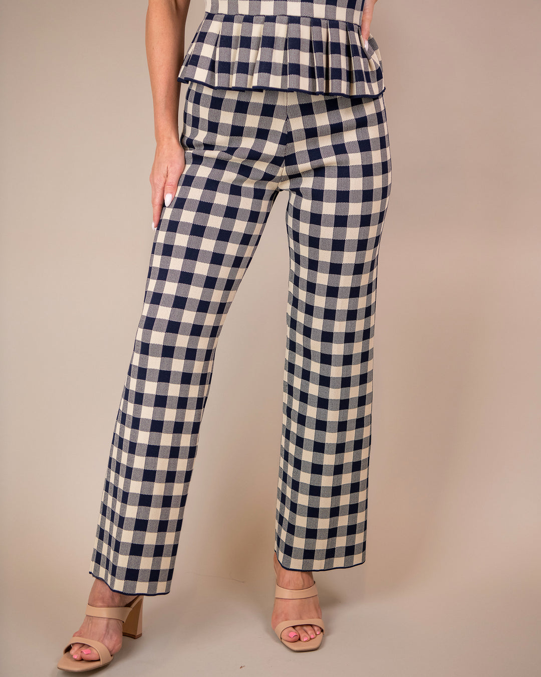 Monette Pant - Navy & Cream