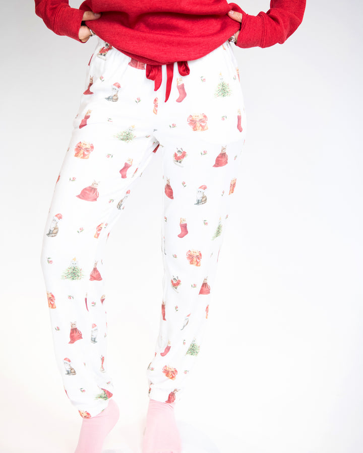 Festive Feline Pajama Pant