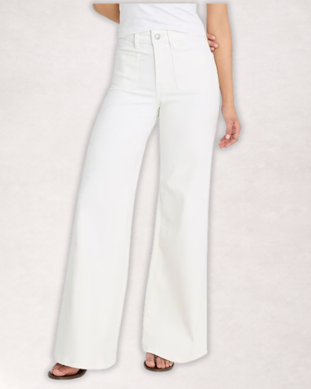 Good Waist Palazzo Jean - White
