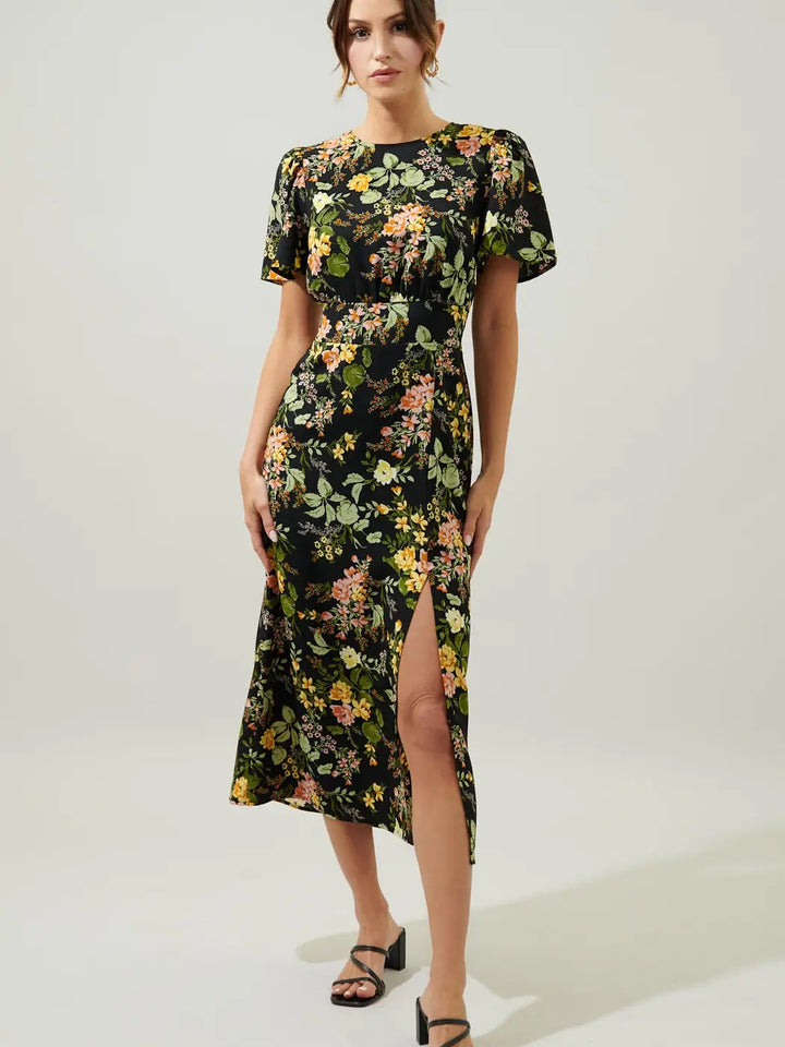 Night Bloom Midi Dress